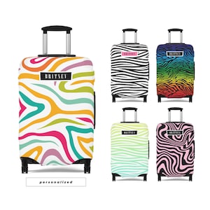 Bagagehoes Kofferbeschermer Zebraprint Patroon Gepersonaliseerde Aanpassen Cadeau Voor Kinderen Jongens Meisjes Vrouwen Mannen