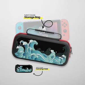 Japanese Case for Nintendo Switch, Red and Black Art, Lite Oled