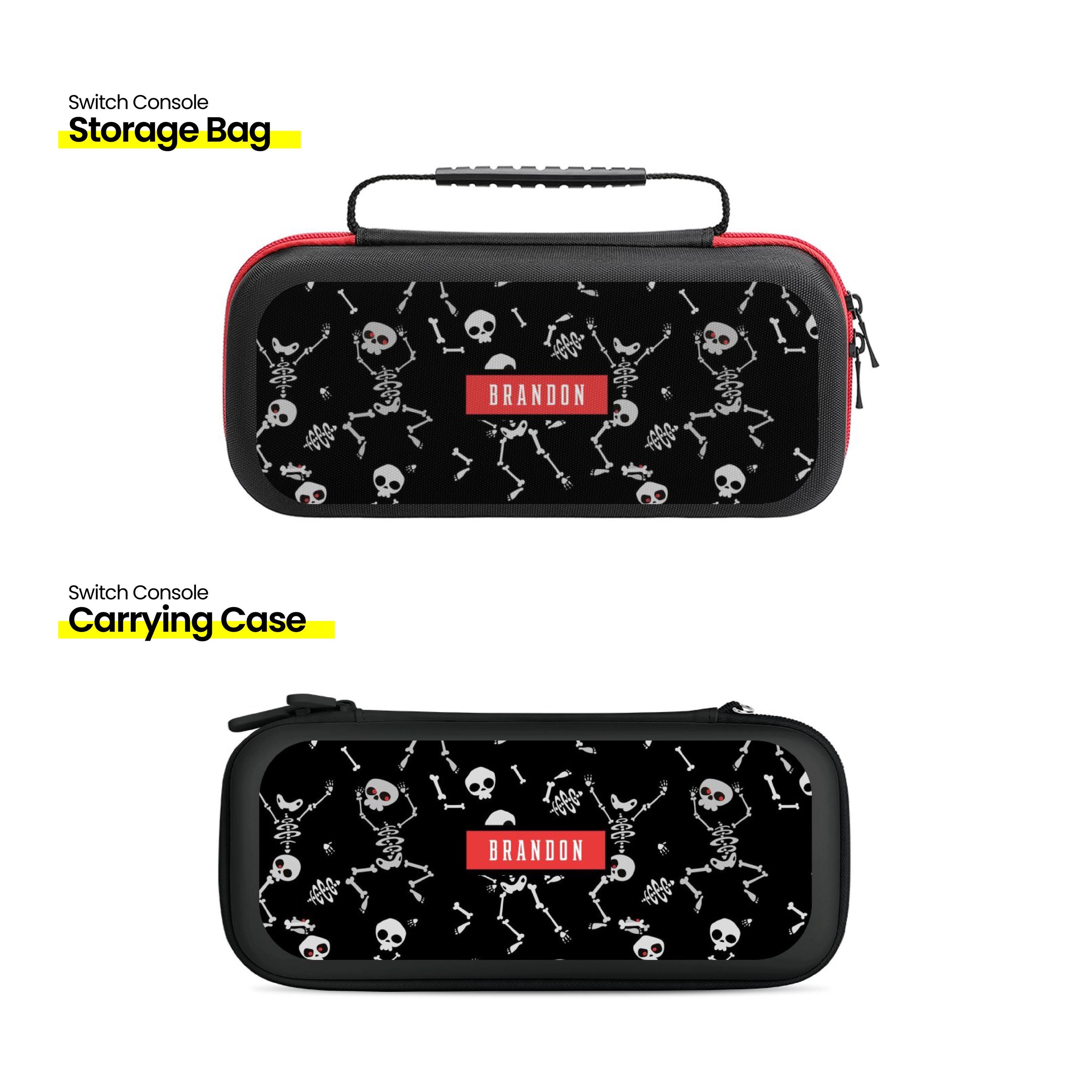 Black Halloween Switch Carrying Case Cute Funny Skeleton Bone