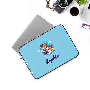 Spersonalizowany pokrowiec na laptopa Corgi Uroczy pies Superbohater Kawaii Szczeniak Cartoon MacBook Pro Air Laptop Cover Bag 12 cali 13 cali 15 cali Etui