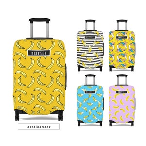 Bagagehoes Kofferbeschermer Funky Retro Pop Art Schattig Bananen Printpatroon Gepersonaliseerd Aanpassen Cadeau voor kinderen jongens meisjes vrouwen mannen