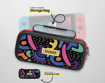Personalisierte Switch Tragetasche Modernes Retro Muster Abstrakt Aufbewahrungstasche Hard Shell Reisetasche Für Nintendo Switch Konsole OLED Modell