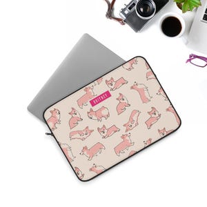 Spersonalizowany pokrowiec na laptopa Corgi Uroczy piesek Szczeniak Wzór z kreskówek MacBook Pro Air Pokrowiec na laptopa Torba 12 cali 13 cali 15 cali Etui Niestandardowy prezent
