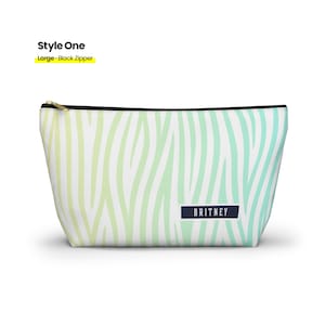 Pochette pour accessoires motif zèbre dégradé pastel / Trousse à maquillage / Trousse à maquillage / Trousse à maquillage / Trousse à crayons / Trousse à monogramme / Cadeau pour elle