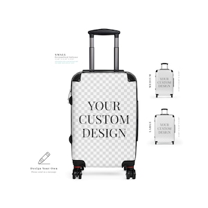 Suitcase With Wheels Luggage Cabin Carry-on Travel Bag Personalized Design Add Your Own Custom Logo Photo Gift For Kids Boys Girls Women Men