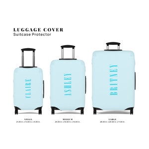 Bagagehoes Kofferbeschermer Aangepast Eenvoudig Leuk Effen Pastel Babyblauw Gepersonaliseerde Naam Aanpassen Cadeau Voor Kinderen Jongens Meisjes Vrouwen Heren