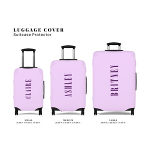 Bagagehoes Kofferbeschermer Aangepast Eenvoudig Minimalistisch Effen Pastel Paars Gepersonaliseerde Naam Aanpassen Cadeau Voor Kinderen Jongens Meisjes Vrouwen Heren