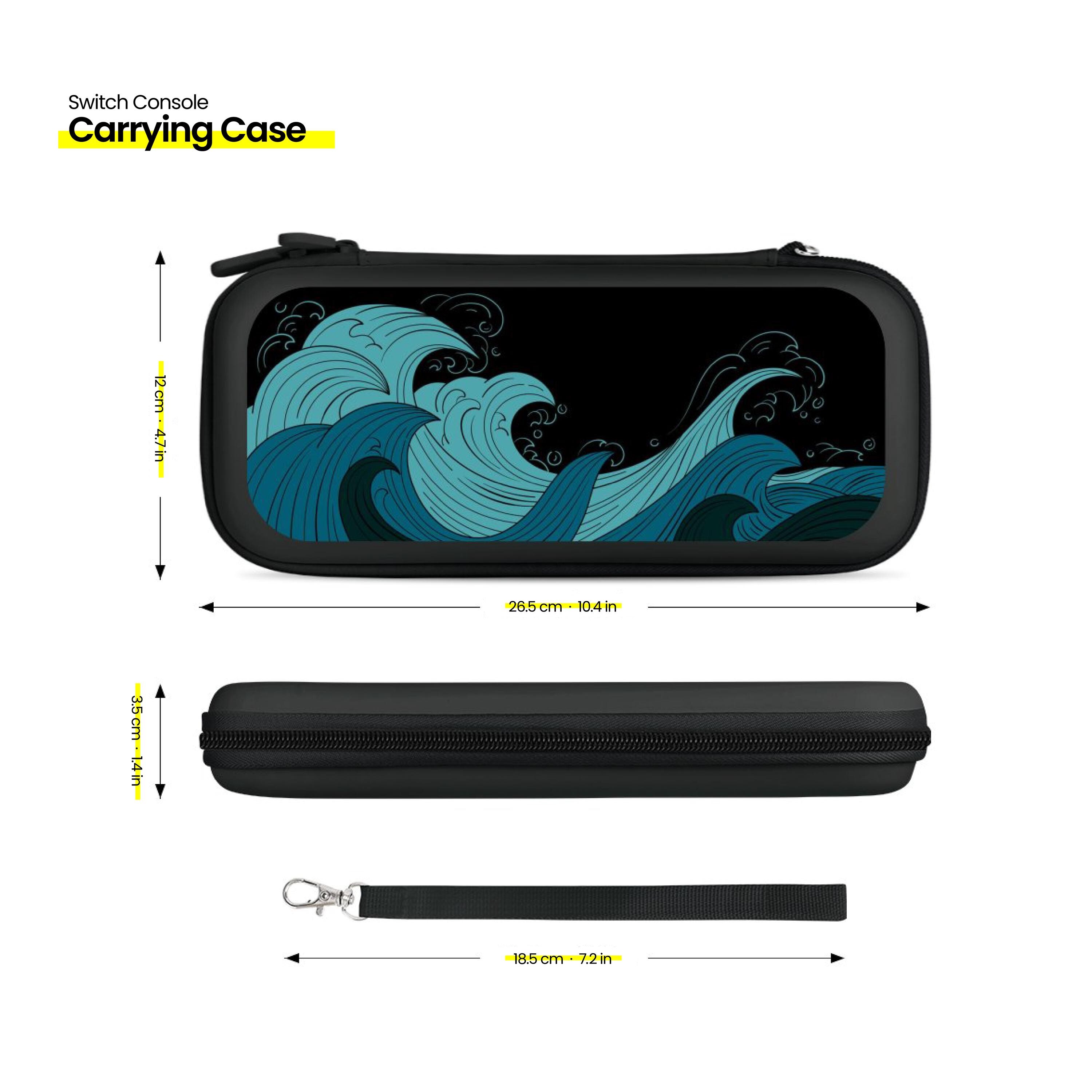 Traditional Japanese Wave Switch Carrying Case Oriental Ocean