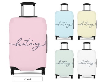 Gepäck Abdeckung Koffer Schutz Einfache Minimalist schlichte Pastell Farbe Liebe Personalisierte Name Anpassen Geschenk für Kinder Jungen Mädchen Frauen Männer