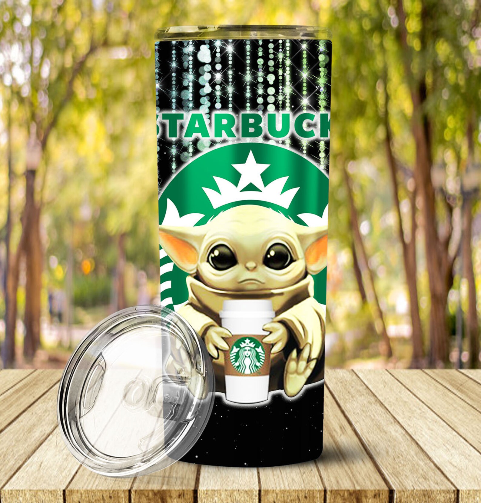 Baby Yoda Tumbler Straight & Tapered PNG Glitter Etsy
