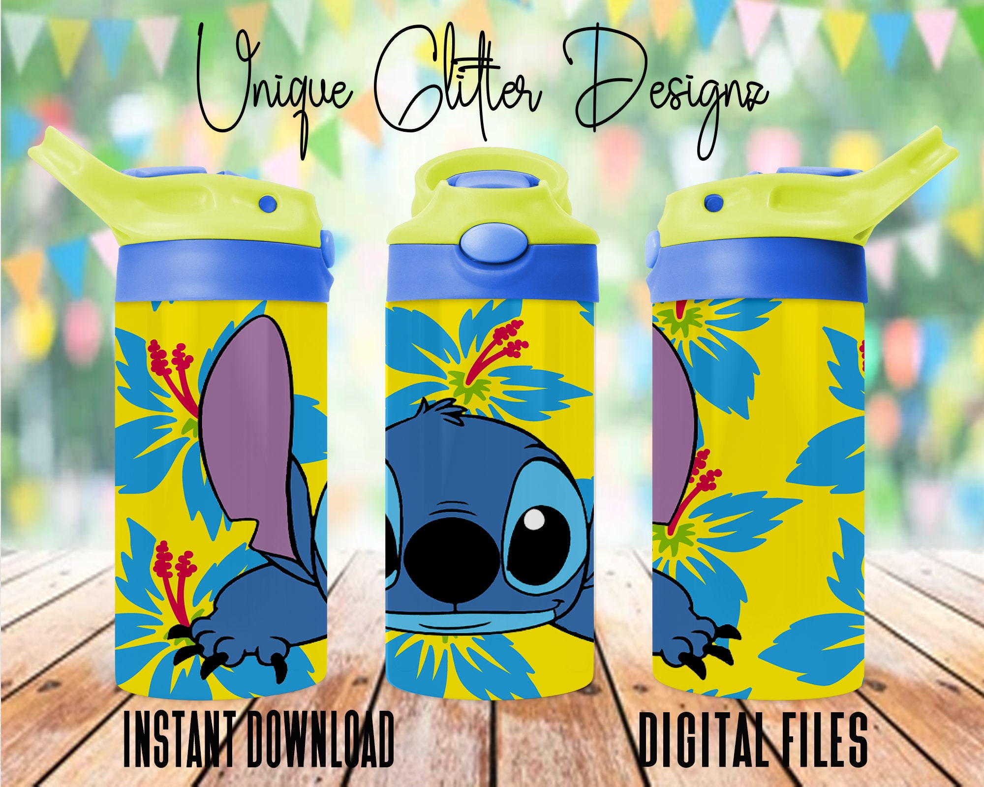 Stitch Sippy Cup 12oz Flip Top Design PNG Sublimation Kids Etsy