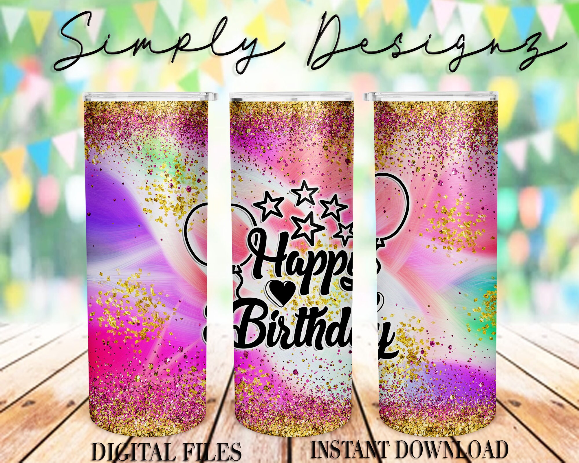 Glitter Birthday Tumbler Straight /Tapered Happy Birthday Etsy