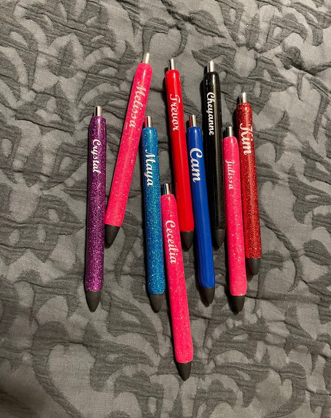 Personalized Glitter Pen, Floating Glitter Pens, Bachelorette Favors,  Bridal Favors, Custom Pen, Boss Pen, Name Pen, Custom Nurse Pen, Black 