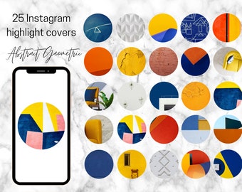 25 Geometric Abstract Colour Themed Covers for Your Instagram Highlights | Instagram Theme