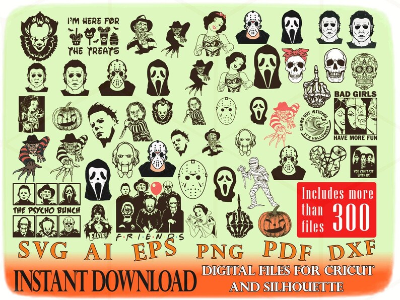 Download Horror Movie Killers SVG Bundle Digital Vector Halloween ...
