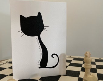 Carte d'anniversaire de chat, carte d'anniversaire pour les amoureux des chats, carte d'art animal mignon pour lui/elle/petit ami/petite amie/enfants, carte d'anniversaire de dame de chat