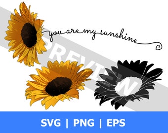 Download Free You Are My Sunshine Svg Cut Files Sunflower Cut Files Vinyl Etsy SVG Cut Files