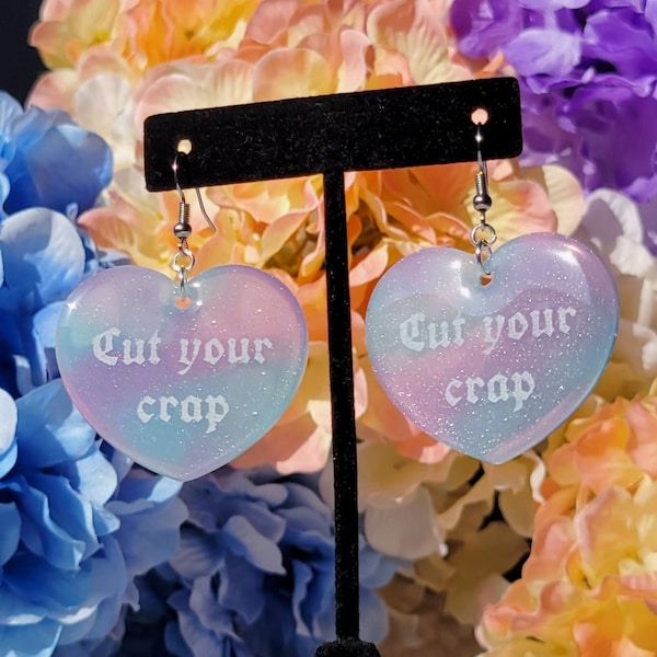 Cut Your Crap - Sassy Style Earrings - Hypoallergenic