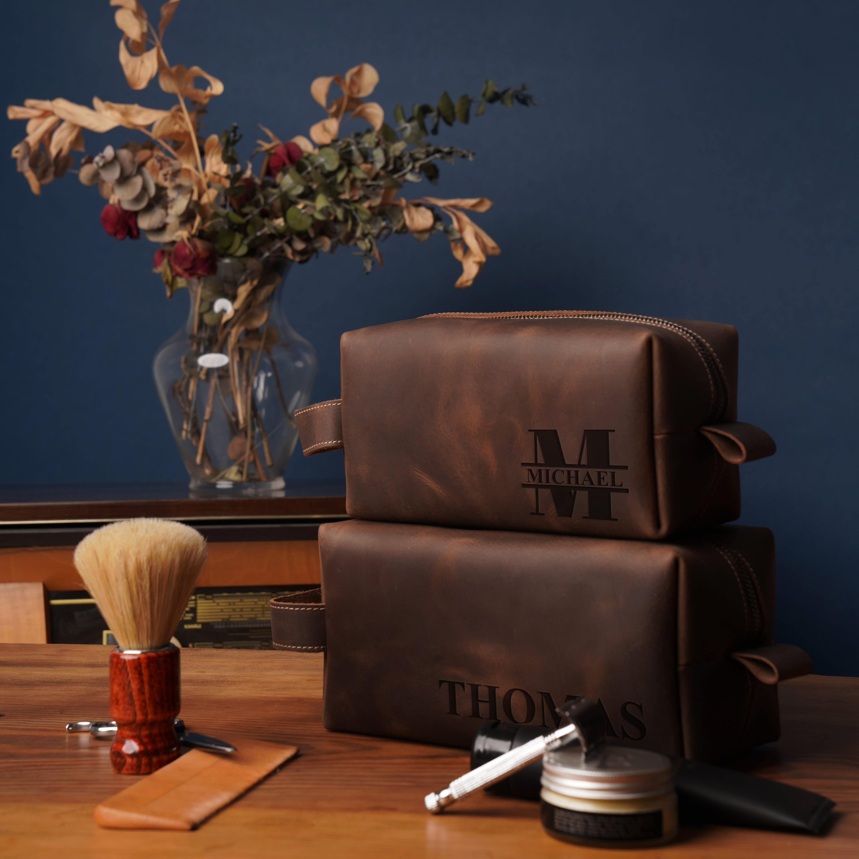 Groomsmen Gifts Personalized, Mens Leather Toiletry Bag, Groomsmen Proposal Gifts Box, Wedding Gift, Groomsman Best Man Gift, Wedding Favors
