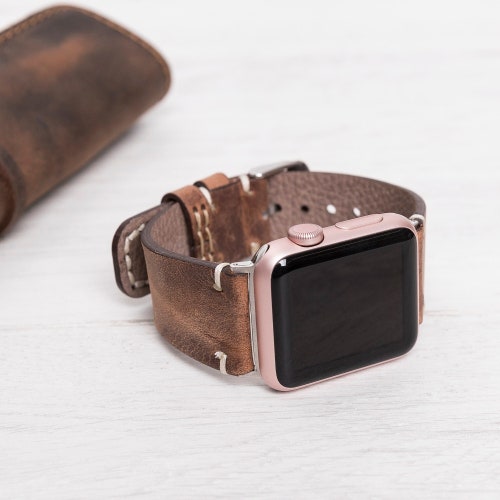 Personalised Leather Apple Watch Strap / 38mm 40mm 41mm 42mm Etsy