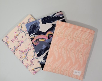 Padded Book Sleeves  |  Eclectic Intuition - Gaia and Enchanted Leaves  |  Presently Plumes Rose