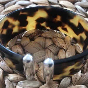 Vintage Ralph Lauren Faux Tortoise Shell and Silver Small Cuff Bracelet