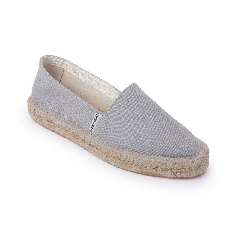 Free Shipping Authentic Espadrilles for Women Mila Sustainable, Eco Friendly, Vegan Canvas Espadrille Flats Grey image 2