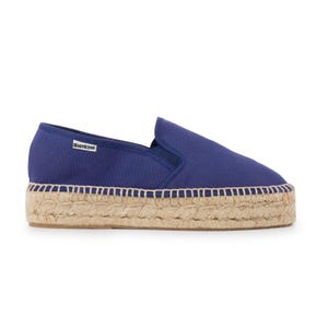 Authentic Espadrilles for Women - Palma Canvas Espadrille Platform Slip On - Navy