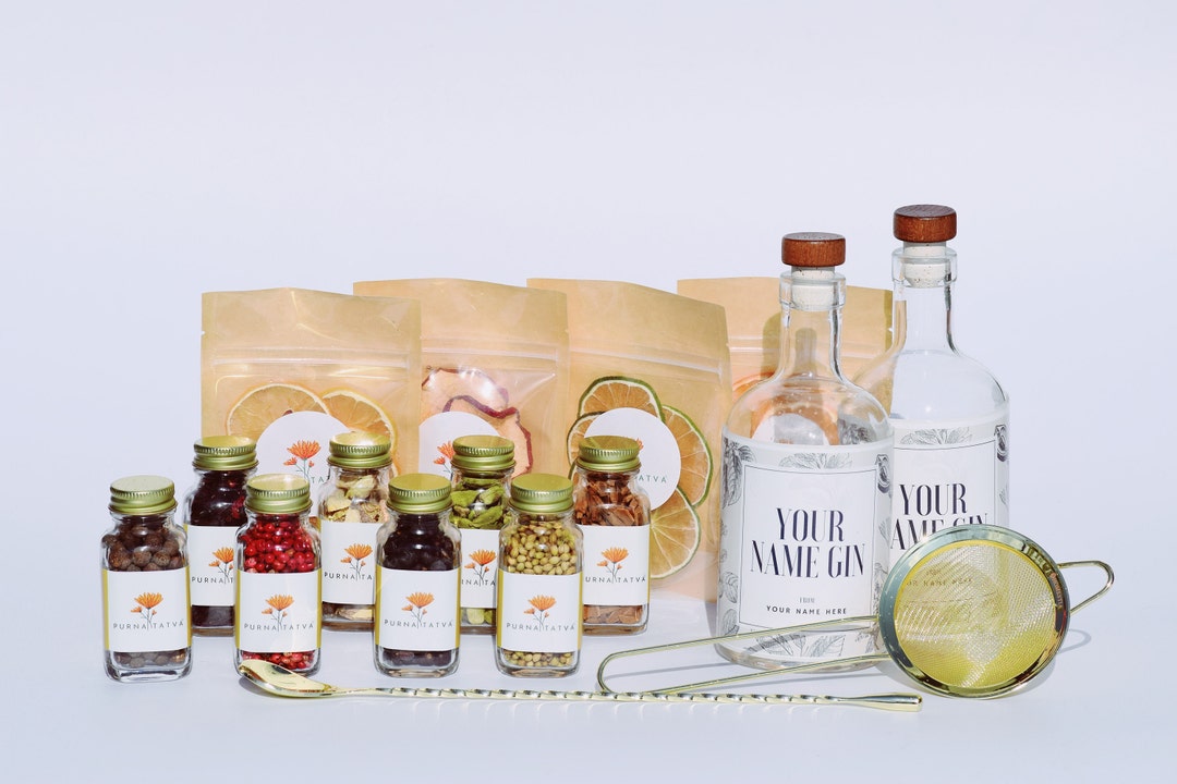 Gifts for Him Gin Infusion Kit With Herbs, Dehydrated Fruit Ultimate