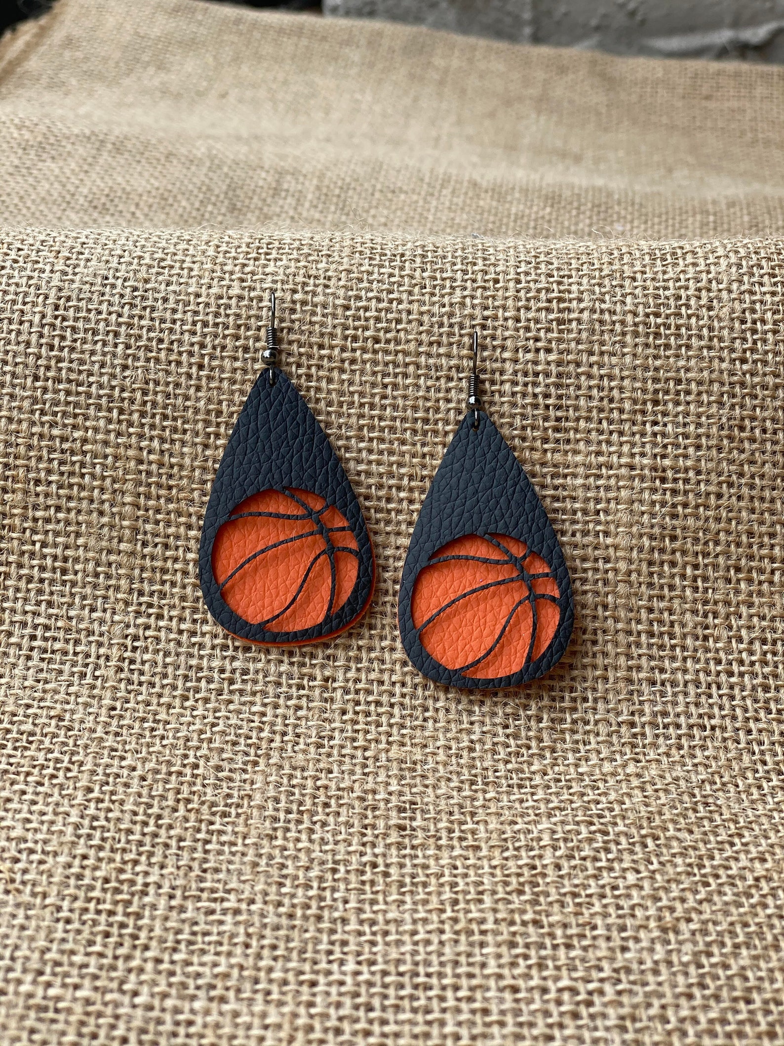 Leather basketball earrings Free Shipping Etsy