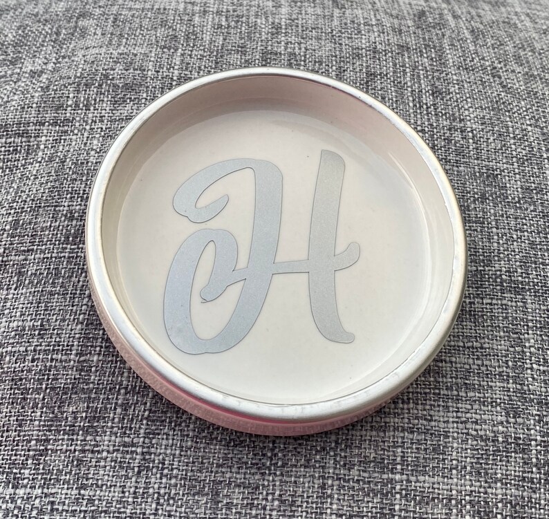 A-Z Silver Jewelry Dish with 1 Initial on it