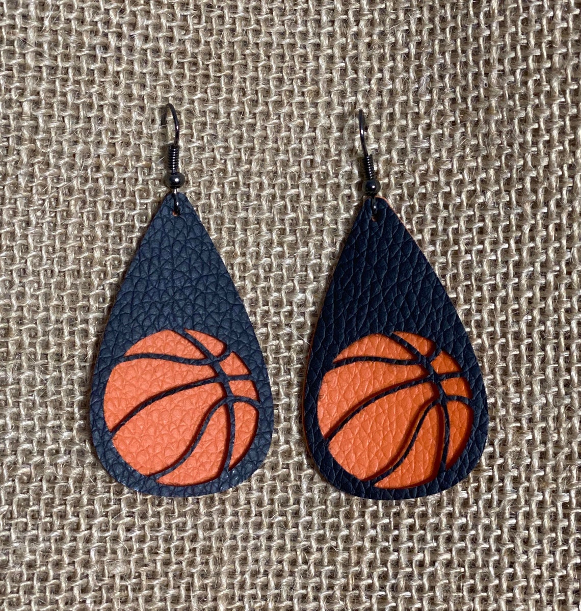 Leather basketball earrings Free Shipping Etsy