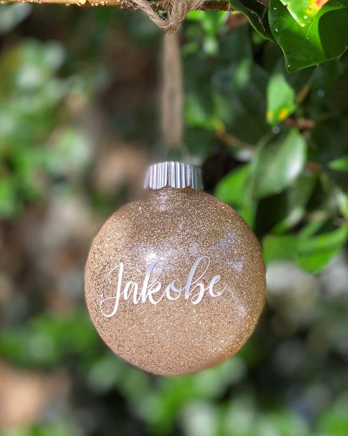 Glitter Ornaments with Custom Name Etsy