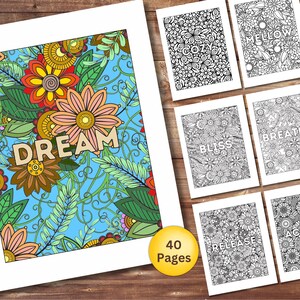 40 Tranquil Mandala Coloring Pages for Adult Relaxation | Adult Coloring Pages With Relaxing Words, Printable and Digital Download