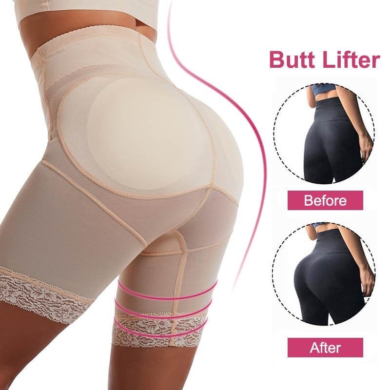 LANFEI Women Middle Waist Lace Panty Butt Lifter Control Panties