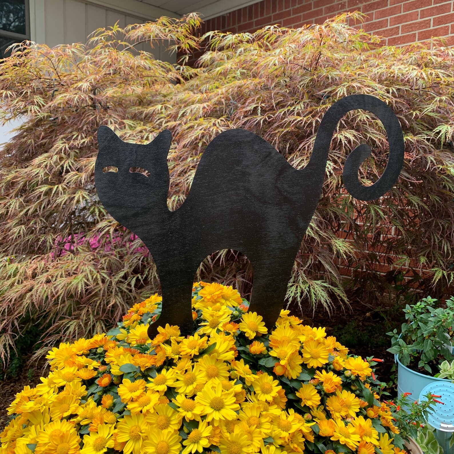 Wood Halloween Cat Yard Stakes Wood Halloween Cat Yard Stakes