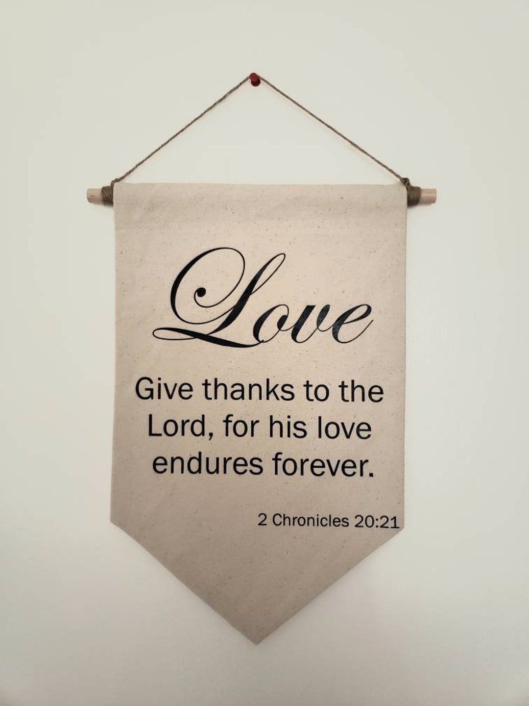Cotton Wall Hanging Banner, 'love' Script, Encouragement Gift (10x16 ...