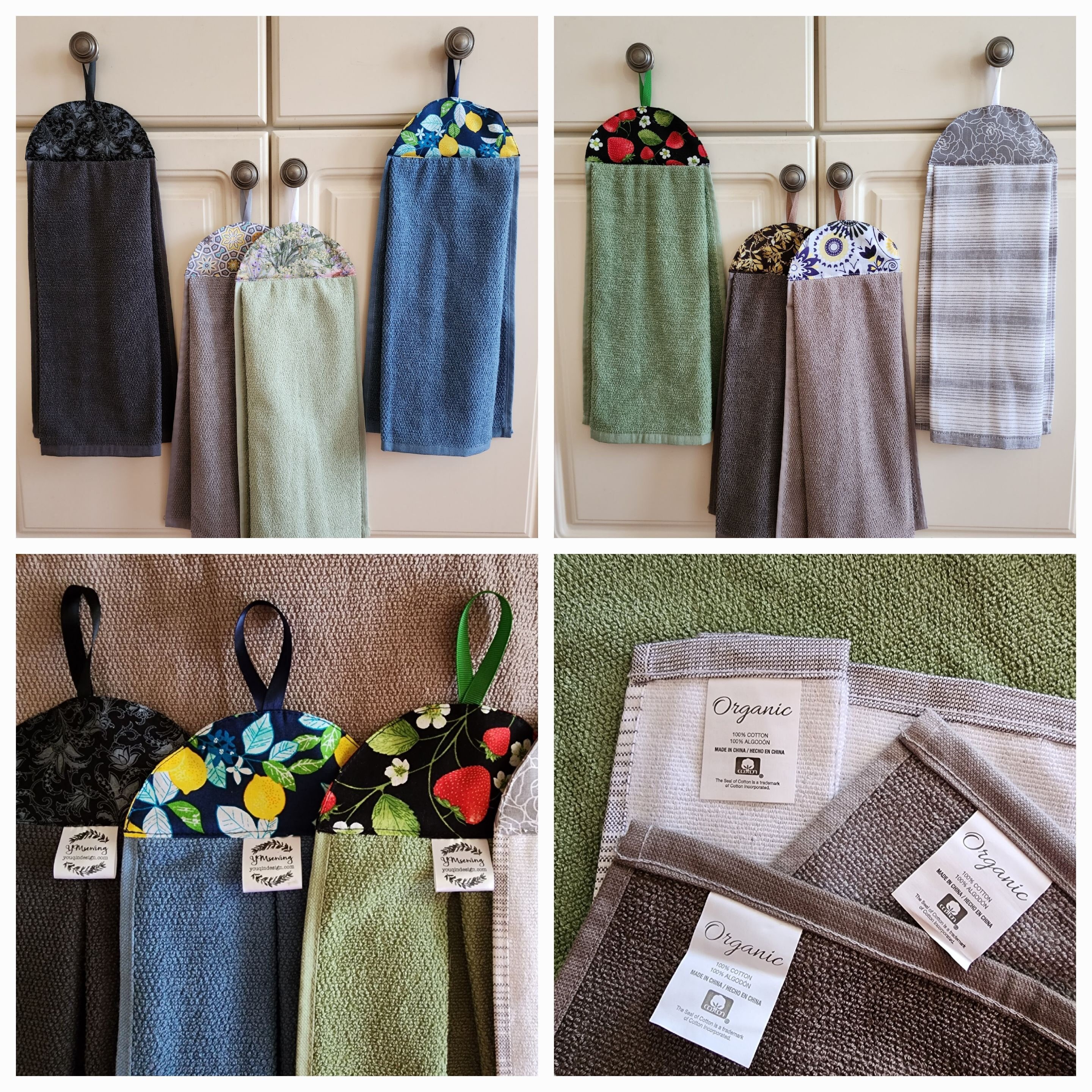 Organic Cotton Towels, Hanging Dish Towel, Kitchen Towel, Hand Towel With  Header and Loop 