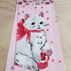 Valentines hanging towels with snap closure, Love hand towels for Bathroom, Kitchen towels for Oven handles, Dish towels, Valentines gift,