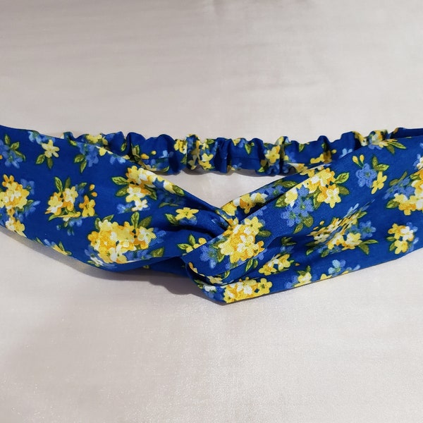 Floral Twist Headband, Non-Slip Ankara Style Cotton Band