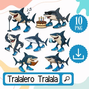 Tralalero Tralala Clipart PNG. Italian Brainrot Clipart - Tralalero Tralala PNG Graphics for Crafting - Digital Download
