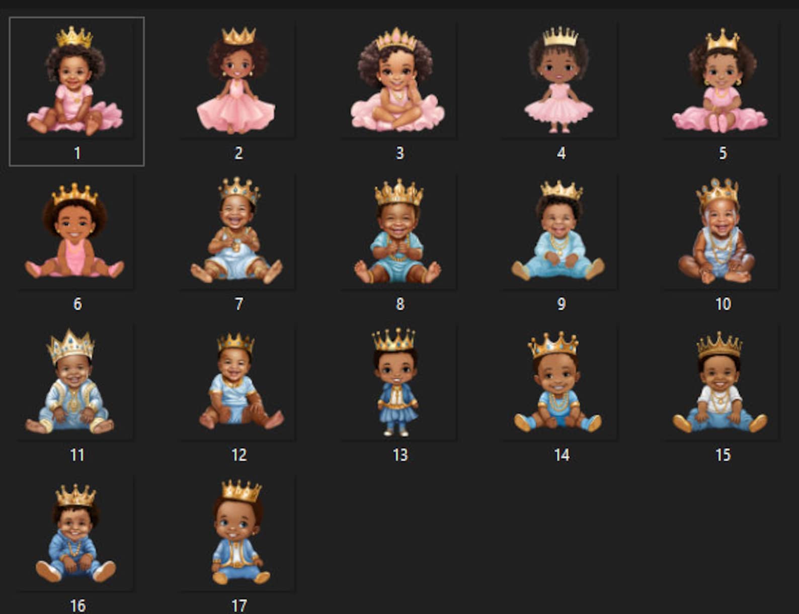 Black Baby Crown Clipart. 17 Baby Shower Png. Gender Reveal Clipart