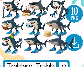 Tralalero Tralala Clipart PNG. Italian Brainrot Clipart - Tralalero Tralala PNG Graphics for Crafting - Digital Download