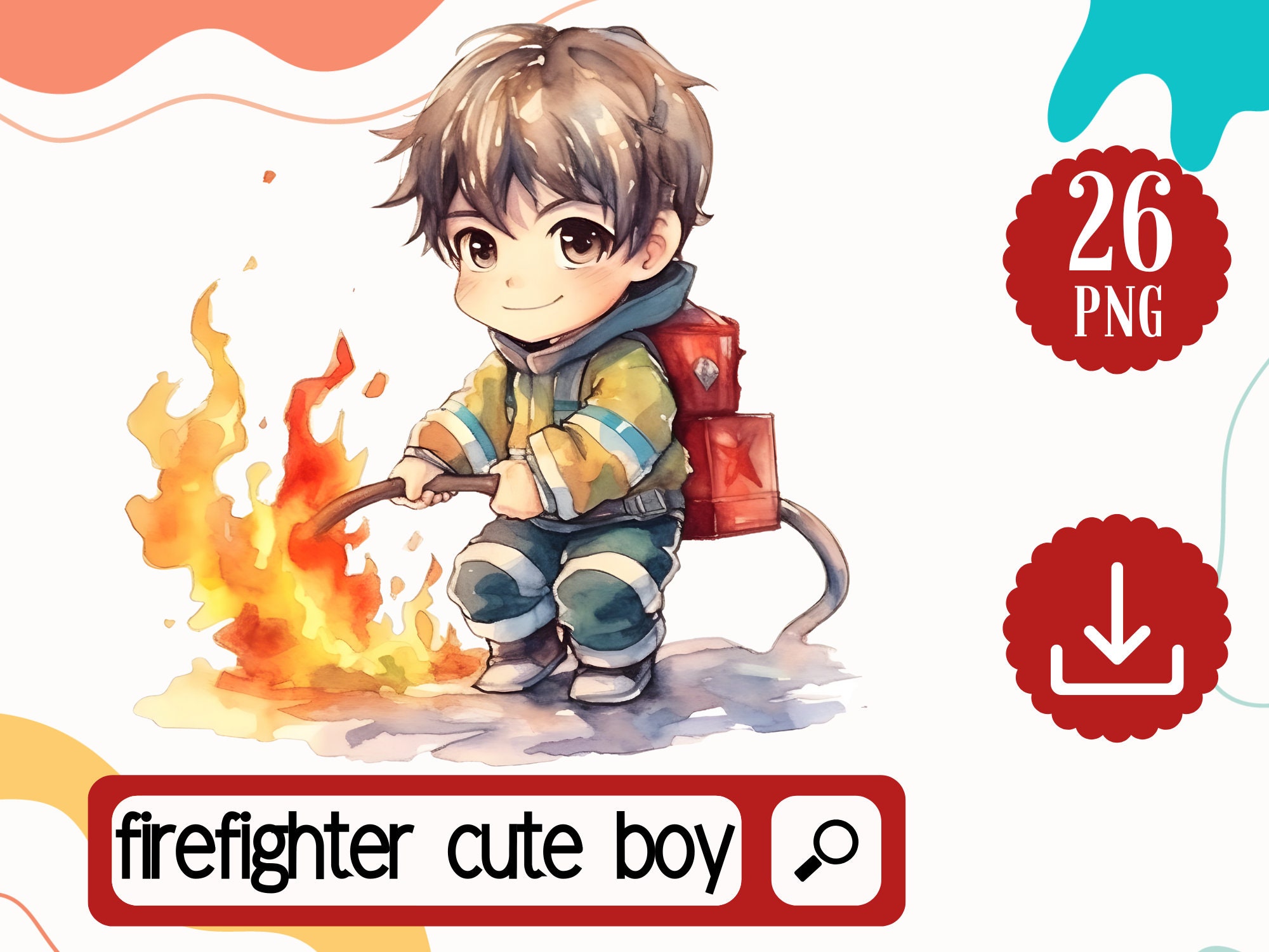 Firefighter Clipart Cute Boy PNG. 26 Fireman Clipart. Fire Truck ...