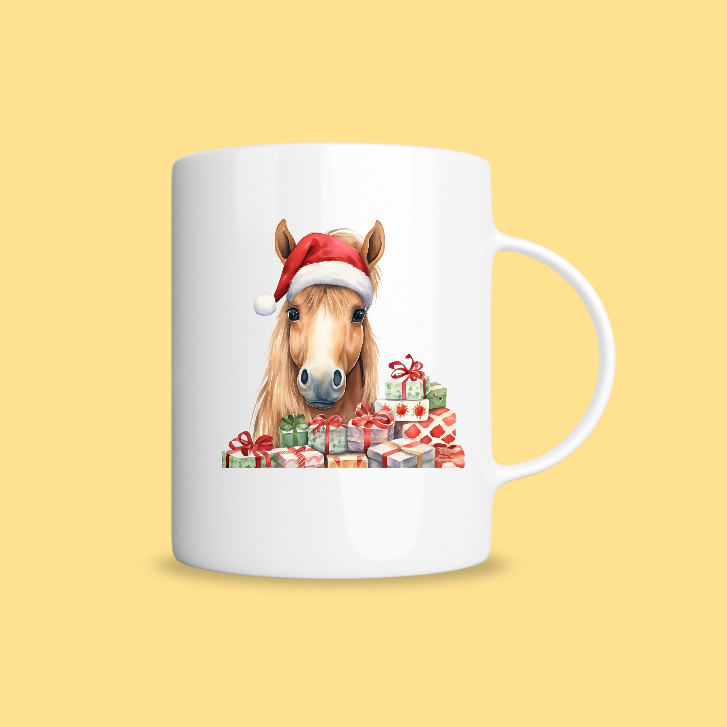 Watercolor Christmas Horse Clipart. 19 Winter Christmashorse PNG ...