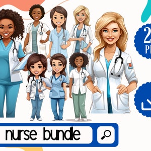 Leuke verpleegster png. 22 verpleegsters clipart. Leuke verpleegsterbundel digitale download commercieel gebruik