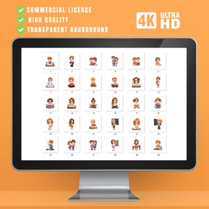 School Kids and School Activities Clipart Set - 30 PNG Students in ...