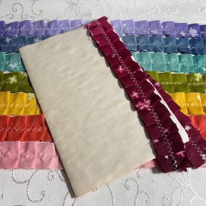 Babados de tecido para páginas de diário - 8 peças de 3,8 cm de largura x 45-48 cm de comprimento em tecido de algodão Moda Ombre Bloom - Conjunto de 4