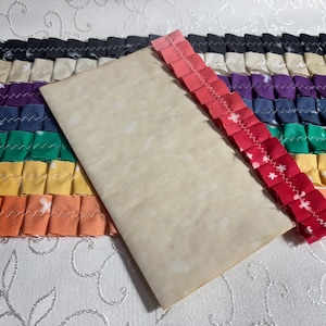 Babados de tecido para página de diário - 8 peças de 3,8 cm de largura x 45-48 cm de comprimento em tecido de algodão Moda Ombre Bloom - Conjunto 1
