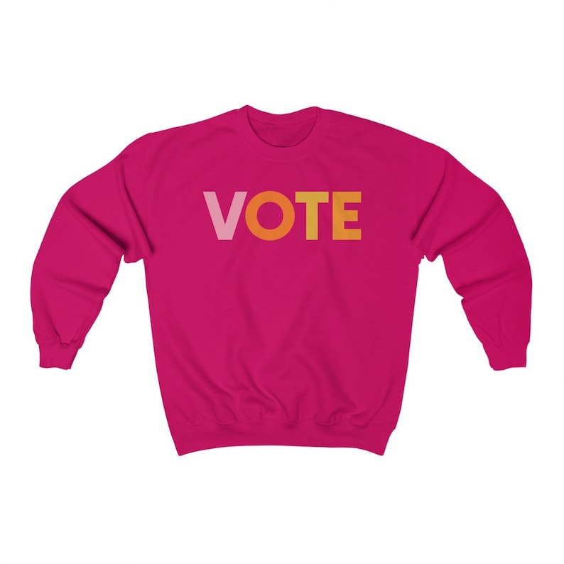 VOTE Unisex Crew Neck Sweatshirt Election Day Patriotic USA Get Out & Vote Voting/Polling Top image 2